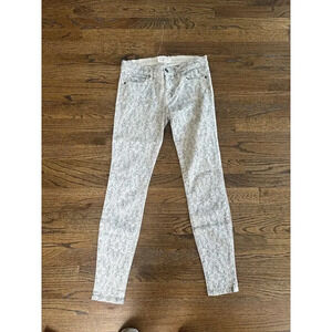 Y2K Current Elliott Bleached Lace Print Low Rise Skinny Jeans Size 27 1194